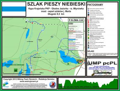 P-N-ZWA-116, niebieski, Kępa Krajeńska PKP - j. Marta węzeł szlaków, 8,5 km