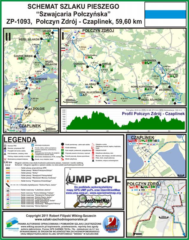 Szlak niebieski pieszy "Szajcaria Połczyńska", ZP -1092-z, Połczyn Zdrój - Czaplinek, 59,6