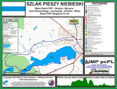 P-N-ZWA-087 (PTTK ZP-1131n) niebieski, WAŁCZ RADUŃ PKP - WAŁCZ PKP, 10,0 km