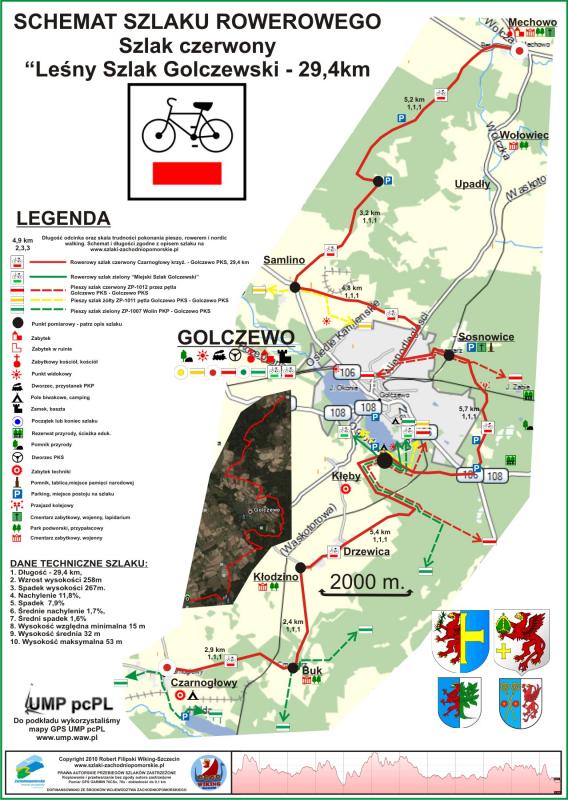 Szlak czerwony rowerowy Czarnogłowy-Mechowo, 29,4 km