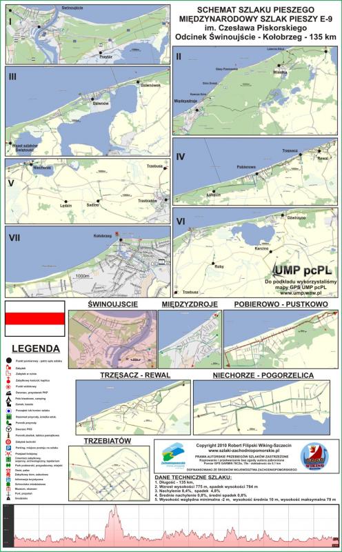 Szlak czerwony pieszy ZP-107-c i częśc ZP-5-c - międzynarodowy E-9, 135 km