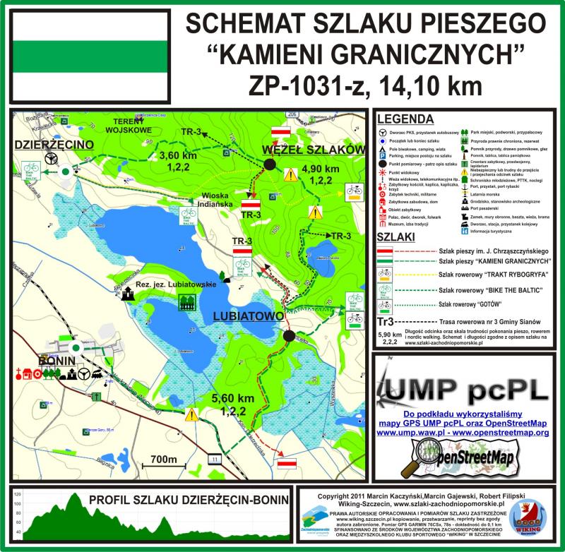 Szlak zielony pieszy "Kamieni Granicznych" - 14,10 km ok. Koszalina