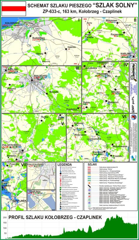 Szlak pieszy czerwony "Solny", Kołobrzeg - Czaplinek, 163 km