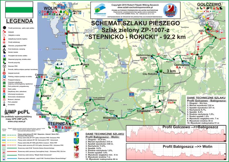 Szlak zielony pieszy "Stepnicko - Rokicki", Wolin - Golczewo, 92,2 km