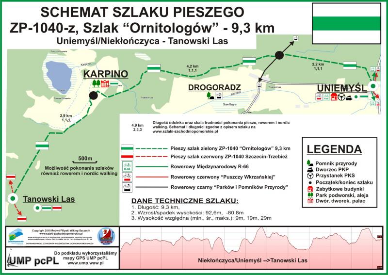 Szlak zielony pieszy"Ornitologów" 9,3 km ZP 1040