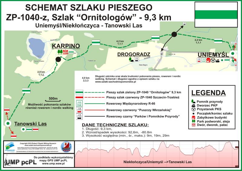 Szlak zielony pieszy"Ornitologów" 9,3 km ZP 1040