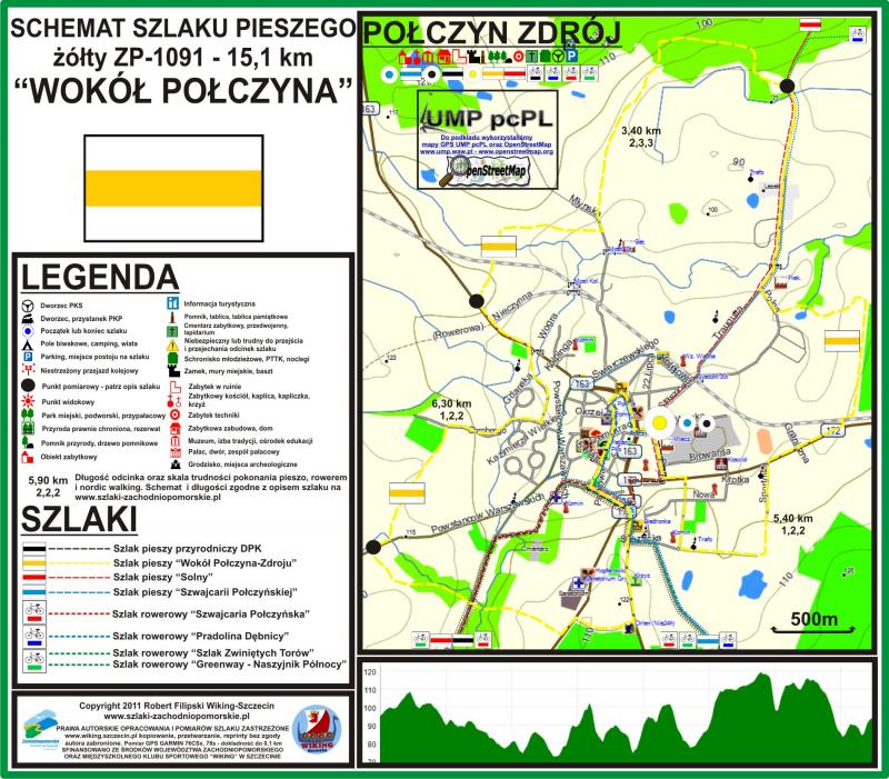 Szlak żółty ZP-1091-y, pieszy "Wokół Połczyna Zdroju", 15,10 km