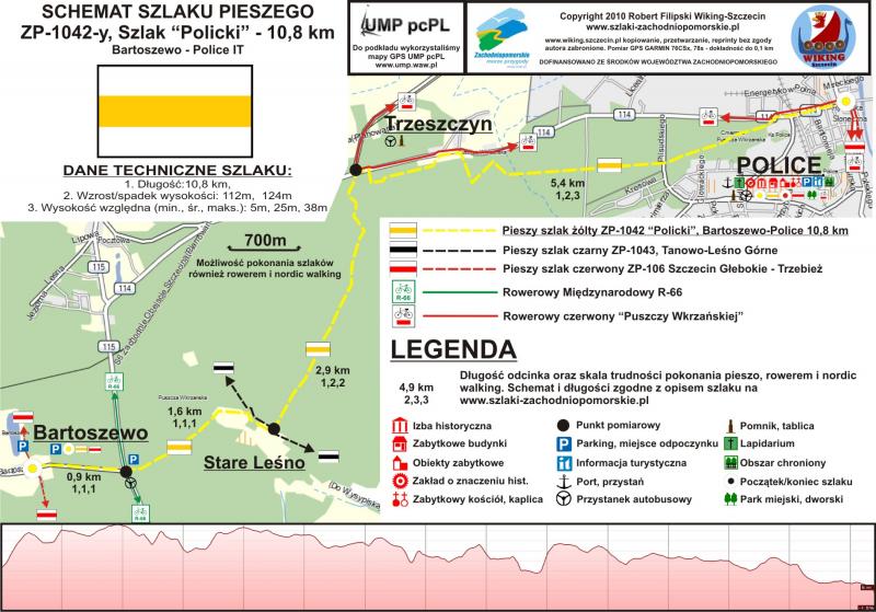 Szlak żółty pieszy ZP-1042 Bartoszewo - Police