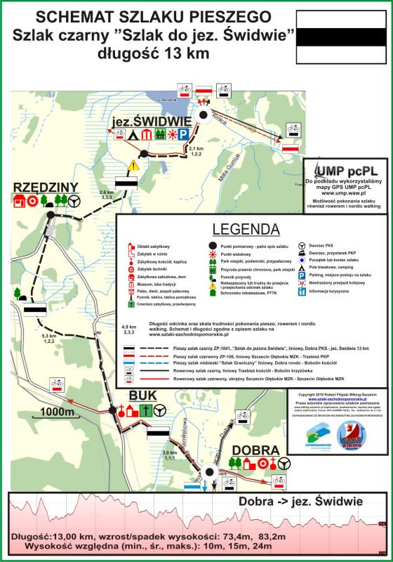 Szlak pieszy czarny ZP-1041 Dobra PKS - jez. Świdwie